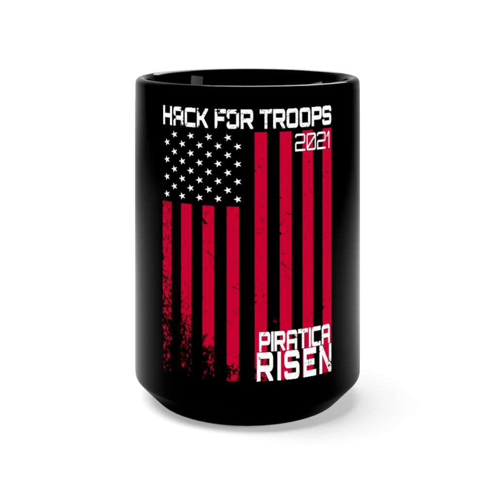 Hack For Troop Flag Black Mug 15oz