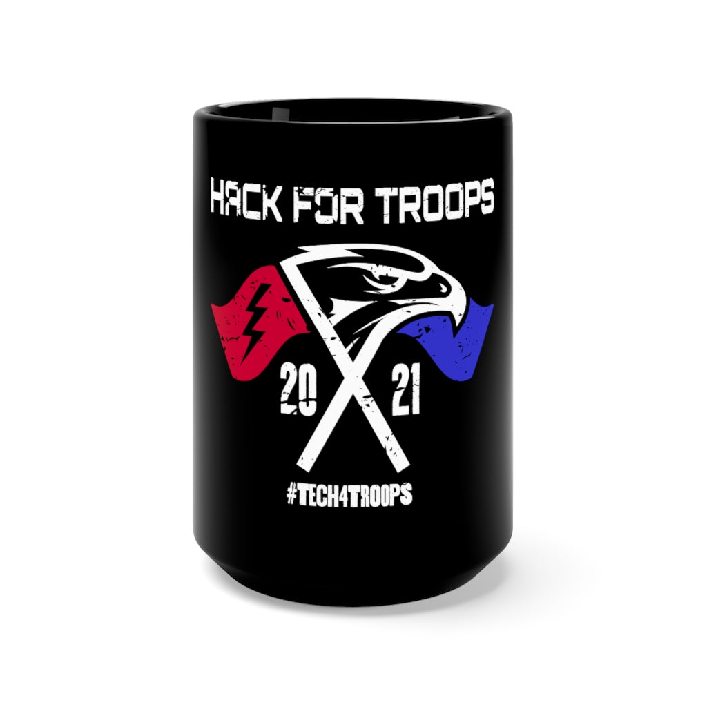 Hack For Troops Black Mug 15oz